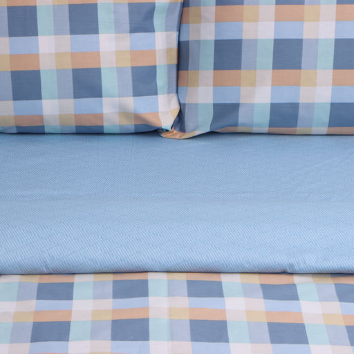 Постельное бельё LoveLife дуэт Square blue, 143х215см-2шт, 225х240см,50х70см-2шт 100%хлопок, сатин 125г/м  фото 2