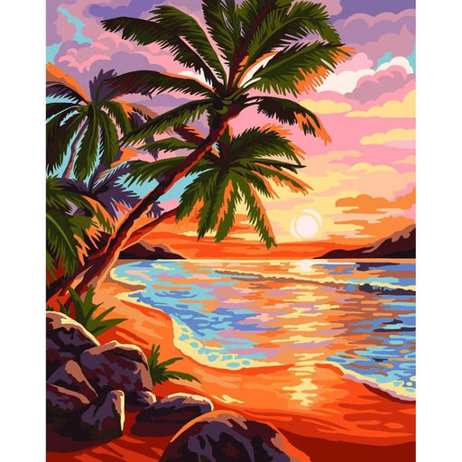 Картина по номерам на холсте с подрамником «Закат на море», 40×50 см