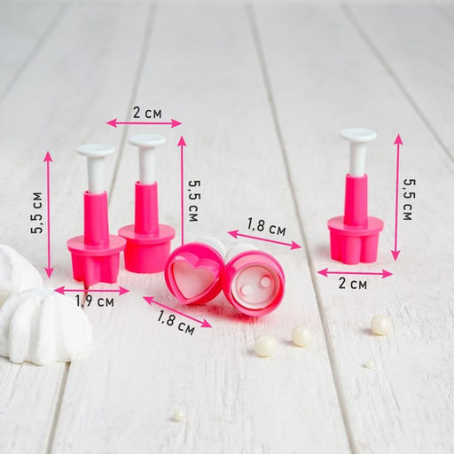 Плунжеры кондитерские Доляна Праздник, набор 5 шт., пластик, розовые фото 8