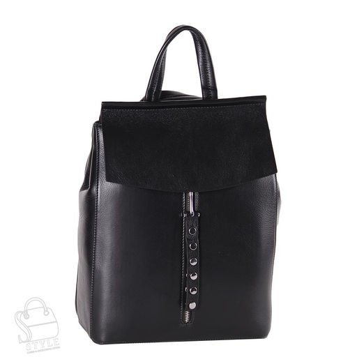 Рюкзак женский кожаный 18067 black Polina&Eiterou/30  в Новосибирске