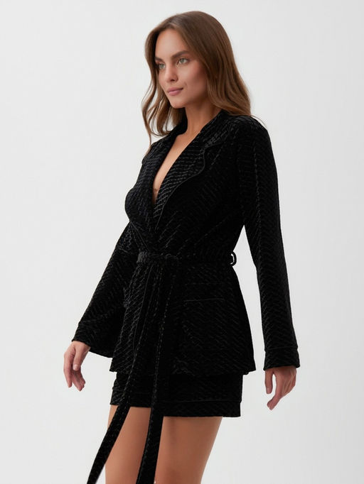 Жакет женский KAFTAN «Бархат», размер 42, чёрный