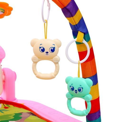 Музыкальный развивающий коврик Милые зверята, русское озвучивание, цвет розовый - Zabiaka фото 3