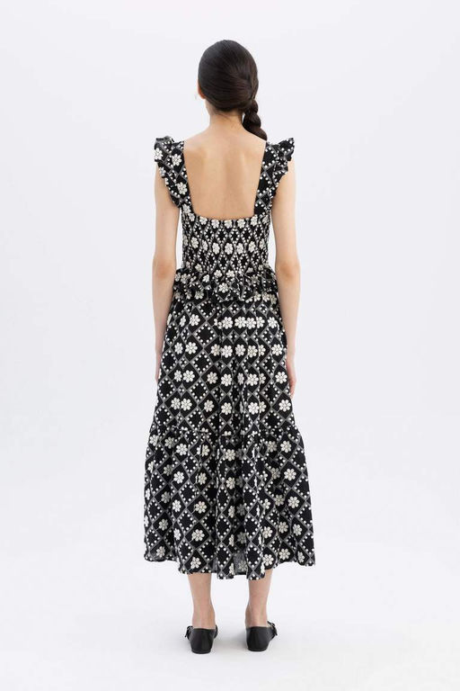 Платье миди с квадратным вырезом и бретелями Lug Von Siga x DeFacto  фото 9