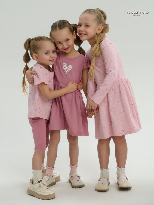 Костюм Актив лиловые сердечки-сухая роза - Sovalina фото 48