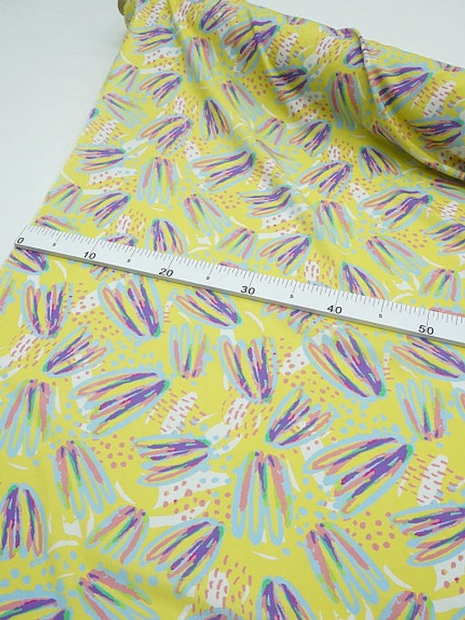 Штапель Яркая фантазия цв.лимонный, ш.1.45м, вискоза-100%, 105гр/м.кв - Купава фото 13