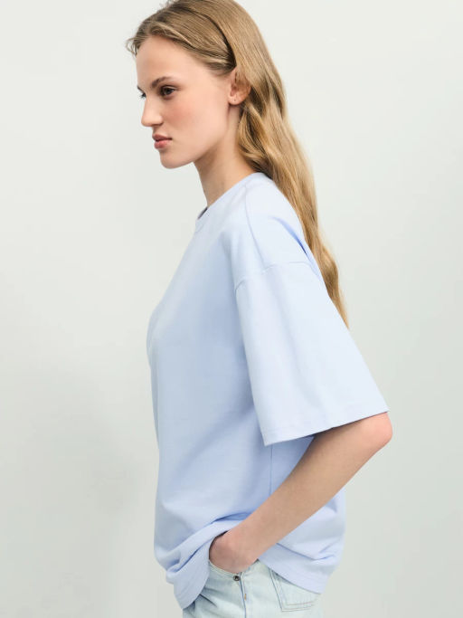 Базовая футболка оверсайз из хлопка / Zarina фото 4