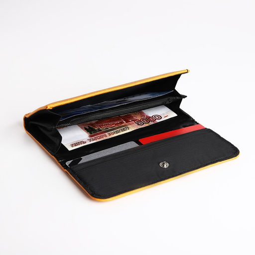 Кошелёк на кнопке, цвет жёлтый - Simaland фото 4