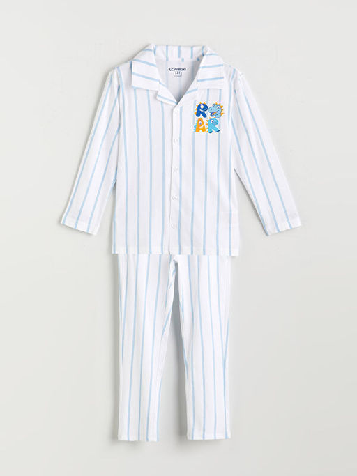 G?mlek Yaka Erkek ?ocuk Pijama Tak?m?