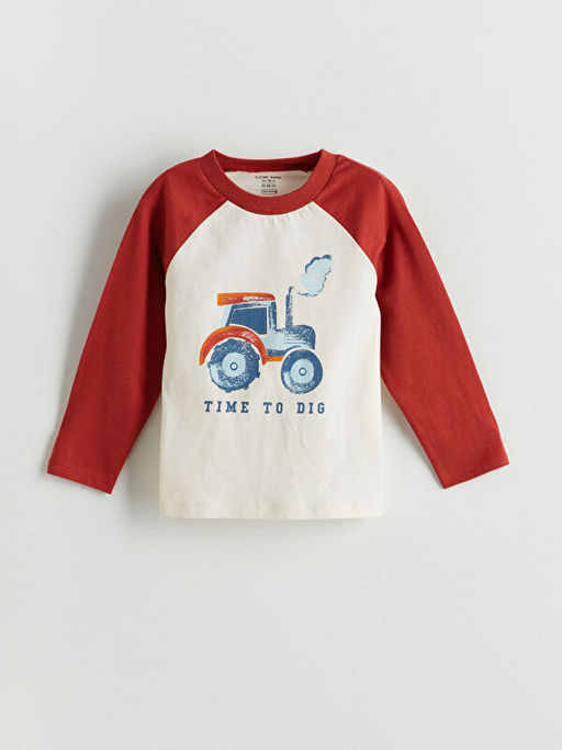 Bisiklet Yaka Bask?l? Erkek Bebek Pijama Tak?m