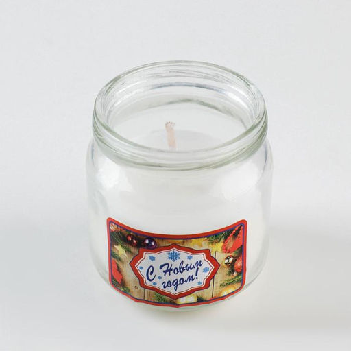 Цена за 3 шт. Ароматическая свеча в банке Зимний лес. С Новым годом, 6.4?6 см