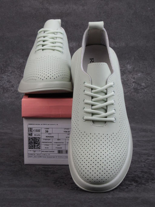 03-YD8-3D LT. GREEN Полуботинки женские (натуральная кожа) - Фабричный китай фото 12