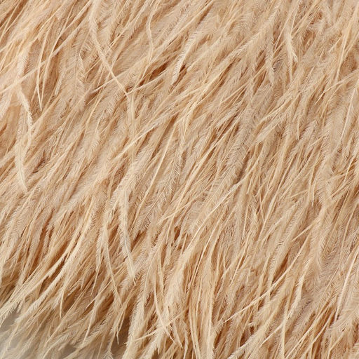 Перья страуса декоративные, на ленте, 8-10 см, 5±0.5 м, бежевые