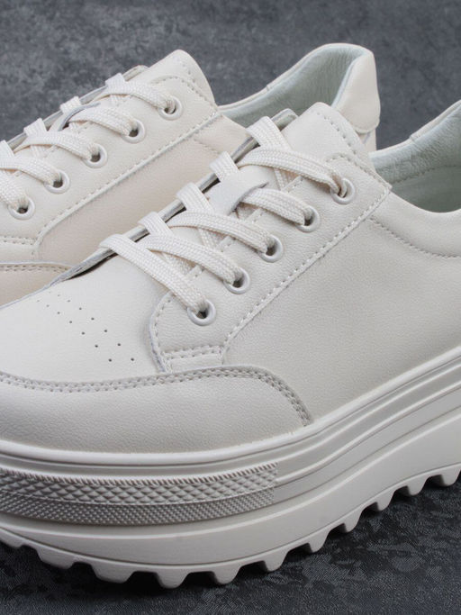 03-YC282-2 BEIGE Кроссовки женские (натуральная кожа) - Фабричный китай фото 6