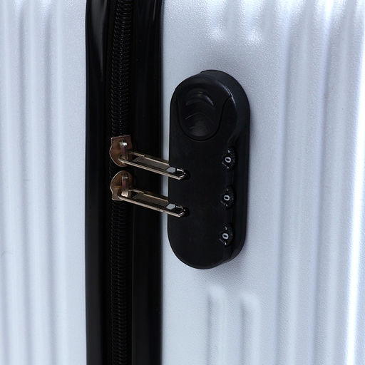 Чемодан детский на колёсах 39 л (S), на молнии, с кодовым замком, 4 колеса, белый