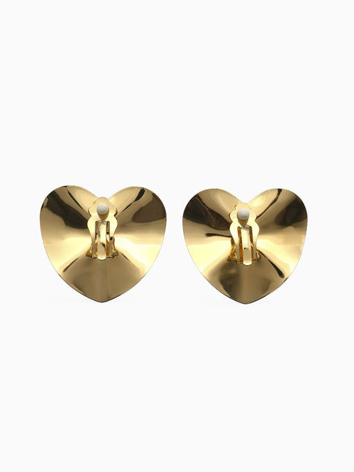 Серьги клипсы для ушей QF «Тренд. Сердечко», цвет золото