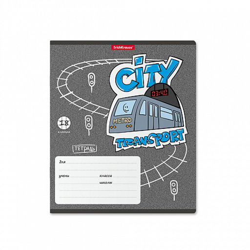 Цена за 10 шт. Тетрадь школьная ученическая ErichKrause City Transport, 18 листов, клетка (в плёнке по 10 шт.)_MIX-PACK  фото 6