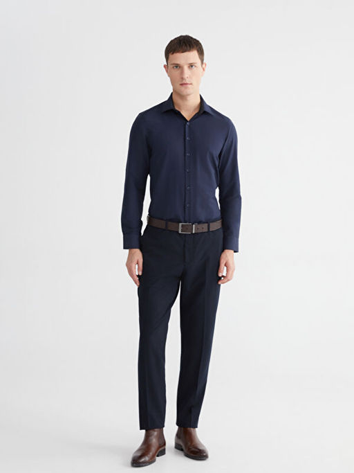Slim Fit Uzun Kollu Poplin Erkek G?mlek