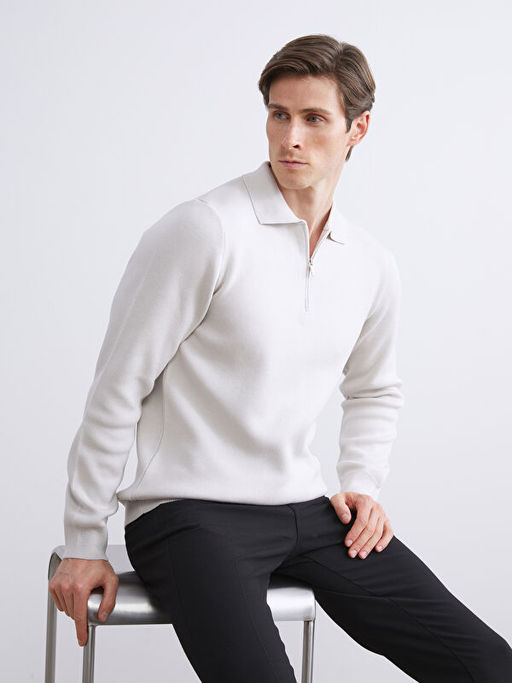 Polo Yaka Erkek Triko Kazak