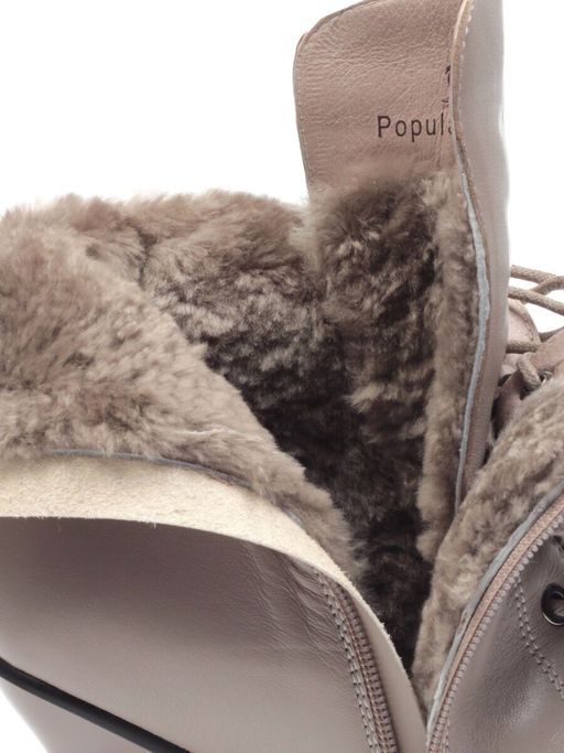 04-E29W-15HK BEIGE Ботинки зимние женские (натуральная кожа, натуральный мех) - Фабричный китай фото 17