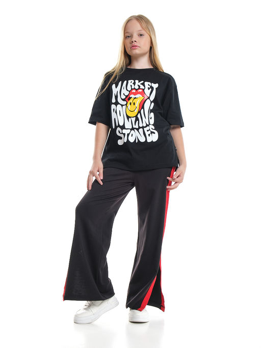 Футболка с принтом для девочки 22-9012 черный - Mini maxi фото 10