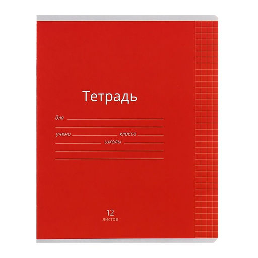 Комплект тетрадей из 10 штук, 12 листов в клетку Calligrata Однотонная Классика яркая, обложка мелованная бумага, ВД-лак, блок офсет  фото 3