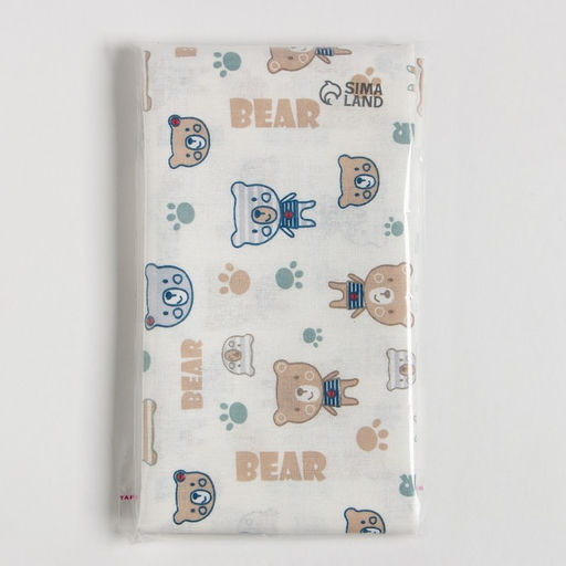 Пеленка Крошка Я Мишки цв.белый, 70*120 см, 100% хлопок  фото 5