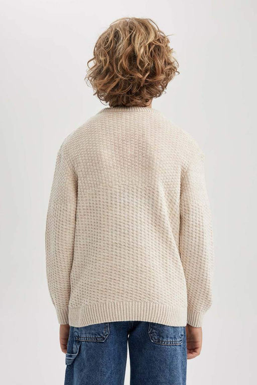 Свитер с круглым вырезом для мальчика - Defacto фото 8