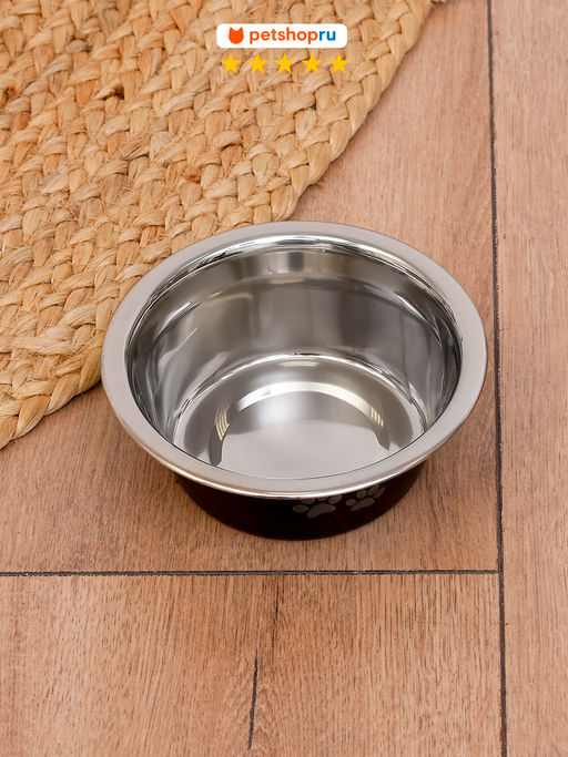 Миска металлическая "Paws", матовая, черная 400 мл AEPBRCP - 02