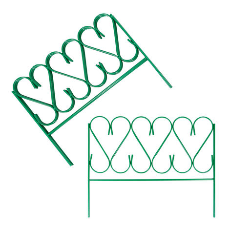 Ограждение декоративное, 54×340 см, 5 секций, металл, зелёное, «Изящный»