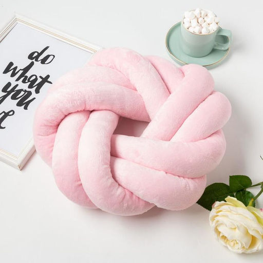 Подушка-узел Этель, d=33см, цвет розовый, велюр  фото 2