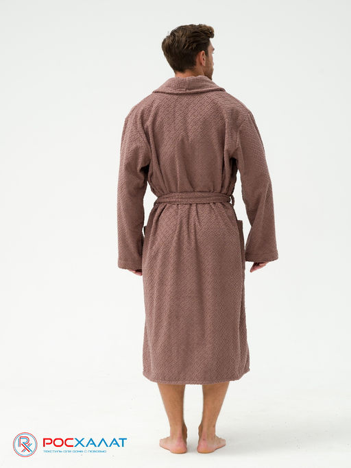 Жаккардовый мужской махровый халат с шалькой МЗ-11 (118)