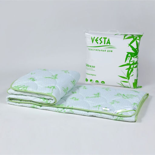 Одеяло зимнее 140х205, бамбуковое волокно, ткань глосс-сатин, полиэстер - Vesta фото 2