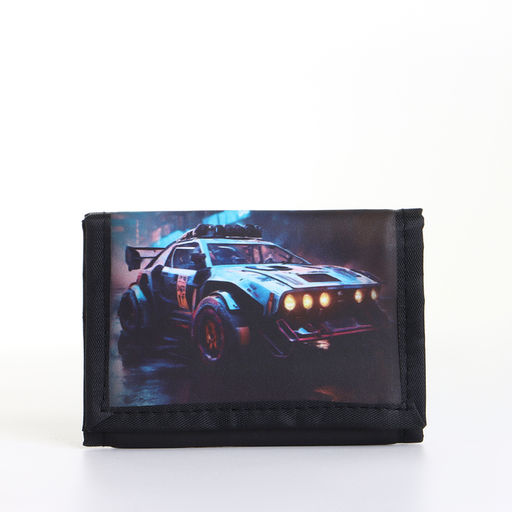 Кошелёк детский «Машина» Выбражулька, на липучке, чёрный