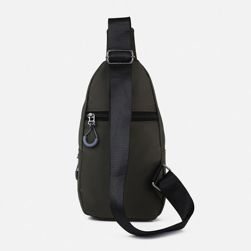 Сумка слинг мужская из текстиля, отверстие для наушников, цвет зелёный - Simaland фото 3