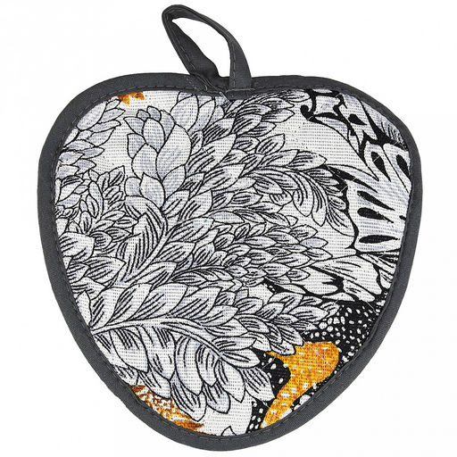 Прихватка с запахом 20х20см "Жозефина, вид 2", форма "Клубника", рогожка 171г/м2, хлопок 100%, наполнитель - ватин 280г/м2, на пластмассовом подвесе, "Домашняя мода" (Россия)