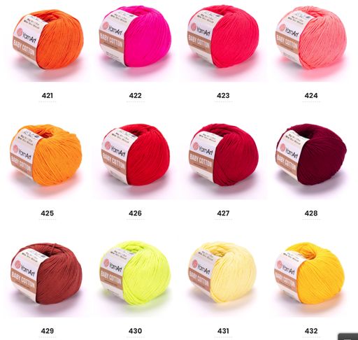 Цена за 10 мотков пряжи Baby Cotton Ram