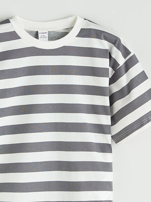 Bisiklet Yaka ?izgili Erkek ?ocuk Ti??rt