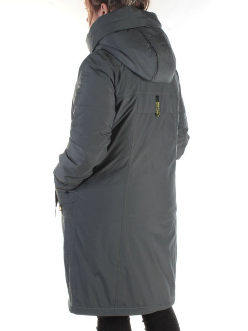 21-962 DK. GREEN Пальто женское зимнее (200 гр. холлофайбер)