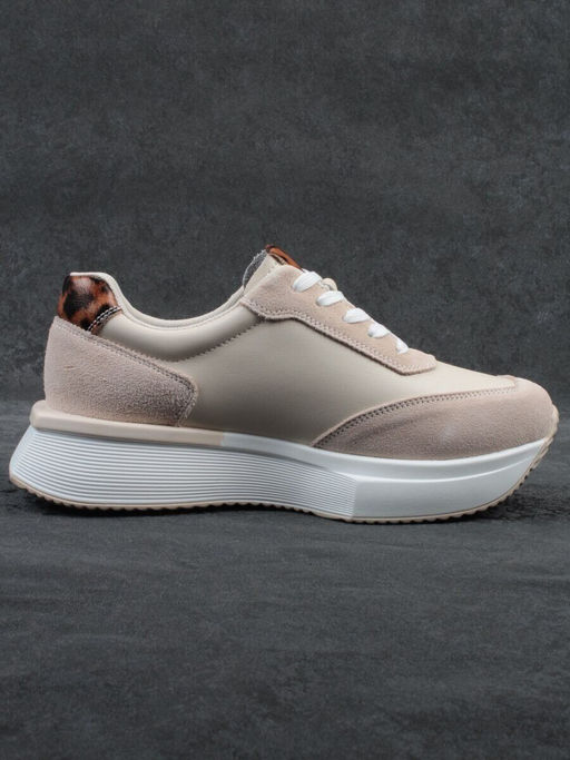 03-YG497-2 BEIGE Кроссовки женские (натуральная кожа)