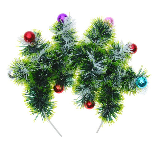 Кокошник Ёлочки зелёные с цветными шариками - Simaland фото 4