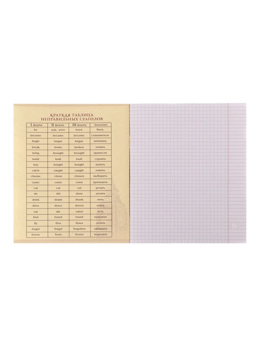 Цена за 10 шт. Предметная тетрадь по английскому языку Calligrata «Мрамор светлый», 48 листов, в клетку, со справочным материалом, обложка из мелованного картон...