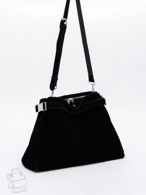 Сумка женская кожаная 6149Q black Polina&Eiterou