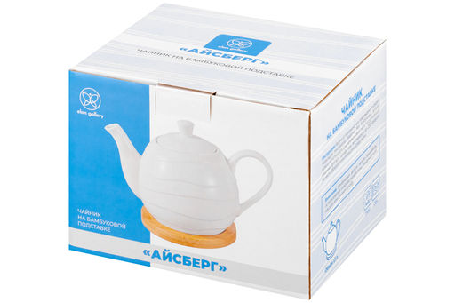 Чайник 900 л 21,5*13,5*14,5 см Айсберг волны на деревянной подставке - Elan gallery фото 8