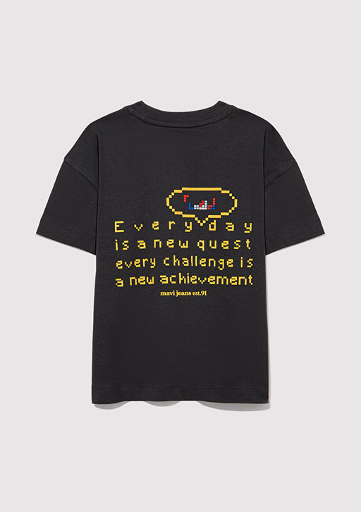 Bask?l? Antrasit Tisort - Mavi фото 4