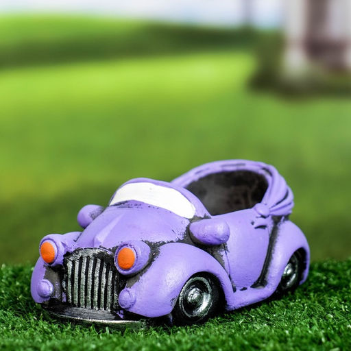 Горшок для цветов «Машинка» керамический, 200 мл, 14×8×7 см, сиреневый