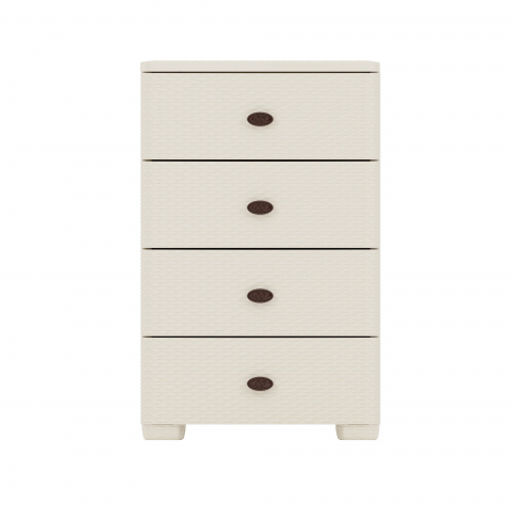 Комод широкий "Плетенка" 4-х секц.слон.кость М4059