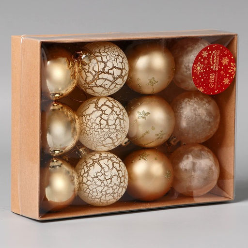 Ёлочные игрушки Морозный день, шары новогодние, набор 12 шт., d=5 см, МИКС - Зимнее волшебство фото 2