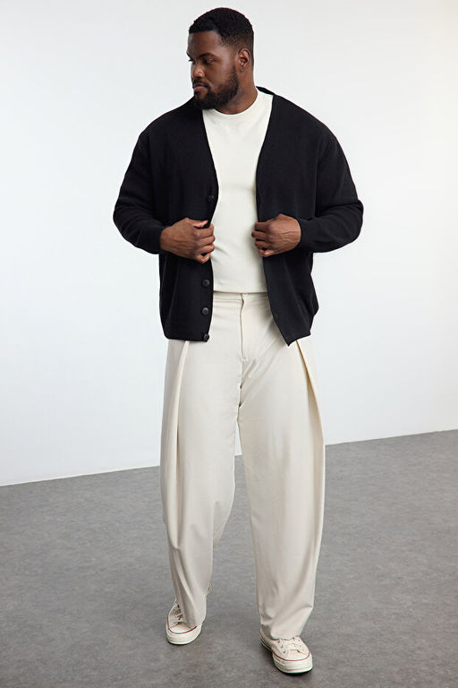 Siyah Regular V Yaka D_z B_y_k Beden H_rka TMNAW25AV00000 - Trendyolmilla фото 2