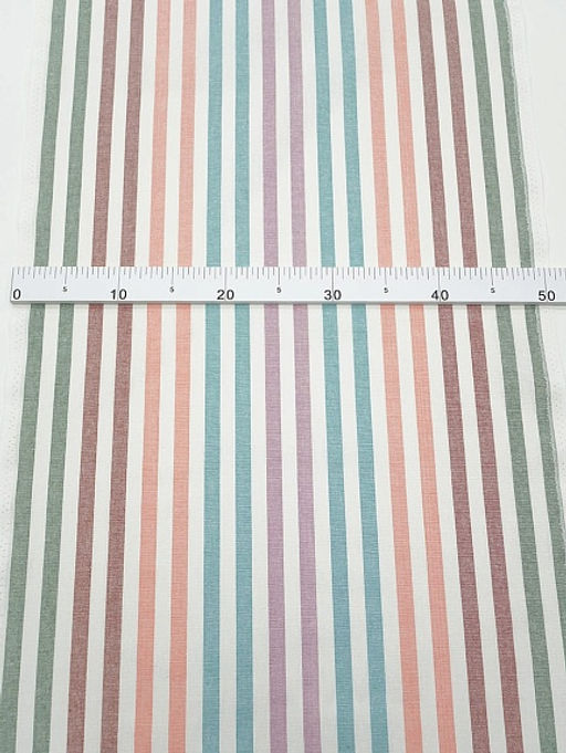 Холст полотенечный Бордовые/лососевые/мятные полосы, ш.0.5м, лен-30%, хл-70%, 140гр/м.кв - Купава фото 2