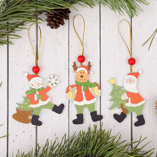 Цена за 2 шт. Елочная игрушка Поздравления, МИКС